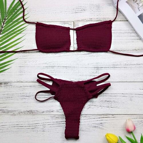 Swimwear Women Brazilian Bikini Push Up Swimsuit Bandage Biquini Set Thong Bikinis Sexy Swimsuit Hollow Out Swimwear