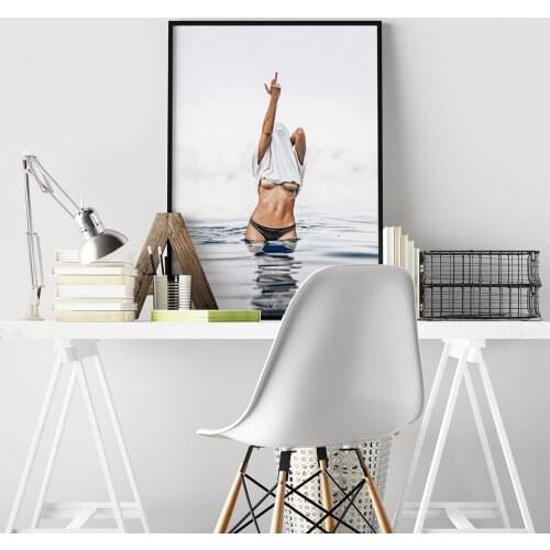 Fashion Poster Middle Finger Canvas Painting Feminis Wall Art Print Nude Woman Modern Picture For Living Room On The Wall Decor