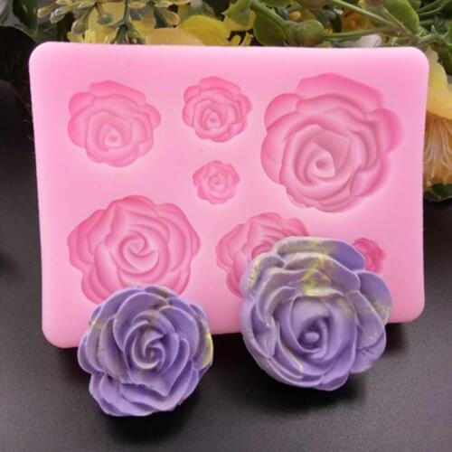 New Dining Rose Flowers Silicone Mold Cake Chocolate Mold Wedding Cake Decorating Tools Fondant Sugarcraft Cake Mold Baking Mold