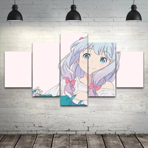 Canvas Prints Eromanga Sensei Poster Wall Artwork Japan Anime Home Decoration HD 5 Pieces Painting Modular Pictures Living Room