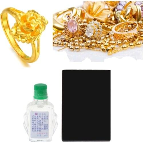 Practical Acid Test Kit Silver Platinum Gold Testing Touchstone Jewelry Tool Set
