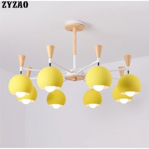 Macaroon Colorful Simple Family Pendant Lights Hotel Bedroom Restaurant Dining Room Hanglamp Nordic Modern Iron Light Fixtures