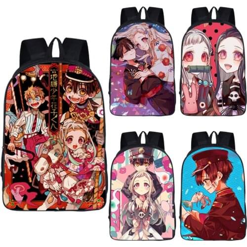 Anime Jibaku Shounen Hanako-kun Backpack Toilet-Bound Hanako Kun 16 Inch Teenagers School Bags Nene Yashiro Portable Bookbag