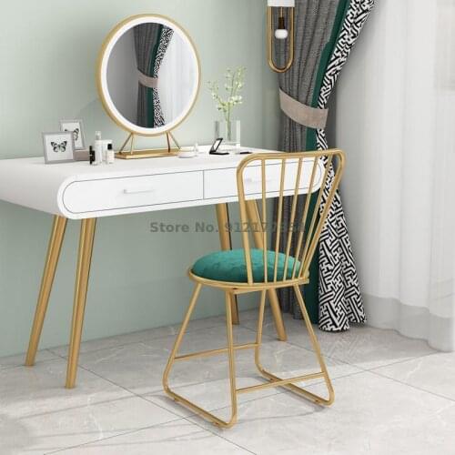 Bedroom makeup chair dressing table stool modern minimalist girl princess nail back ins nordic net red chair