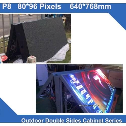 Kaler Display LED P8 Outdoor SMD led panel 640*768mm Double Sides front open maintenance Cabinet LED display screen fixed use