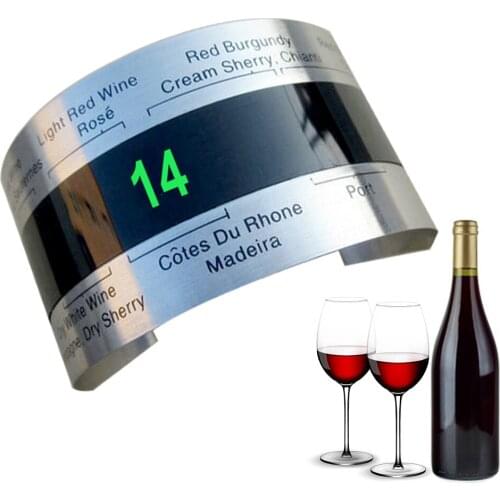 Creative Stainless Steel Bottle Wine Thermometer LCD Display Serving Party Checker Bracelet Thermometer Shop Bar Kitchen Tools