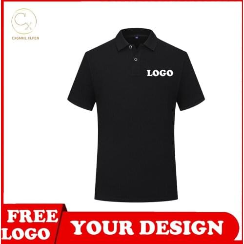 7-color POLO shirt custom unisex and comfortable pure cotton lapel short sleeve printing DIY brand text