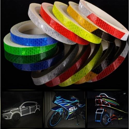 1cmx8m Cycling Reflective Stickers Bike Fluorescent Reflective Tape MTB Bicycle Adhesive Tape Safety Decor Sticker Accessories