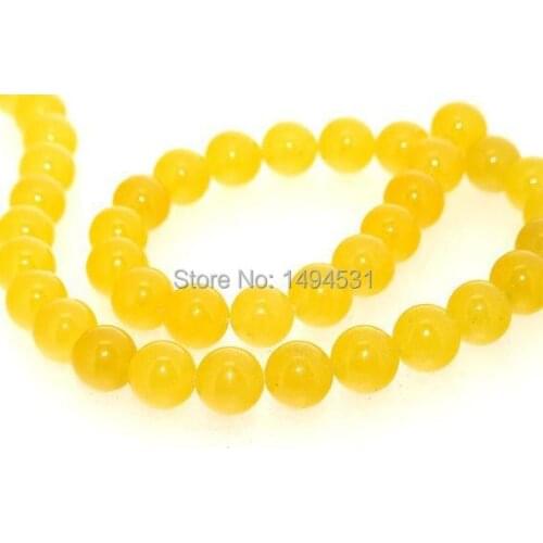 Hig- Quality - Round Yellow Stone Quartz 10mm Gem Loose Beads One Strand 15 Inch - Free Shipping