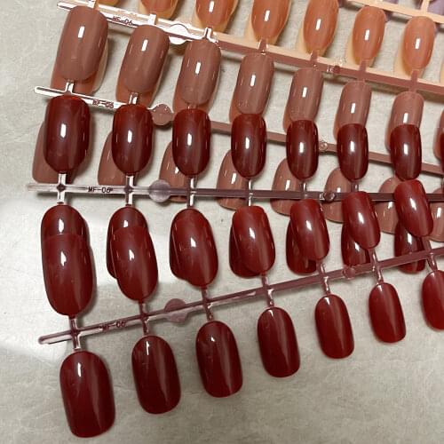 Candy Color Mirror Middle Length Coffin False Nail Ballet Press on Nails Tip for Nails Art Artificial Fingernails Fake Equipment