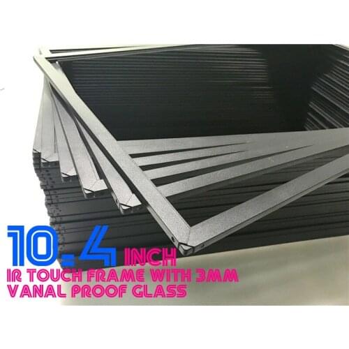 10.4" IR touch Frame Overylay, 4:3, Driver free, 2 touches, For Industrial Display Monitor, Vandal Proof with glass