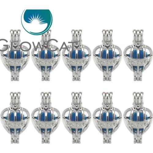 10x K553 High Quality Silver Forever Heart Cage Locket Pendant Fit Chain Necklaces for Women Authentic Silver Plated Jewelry