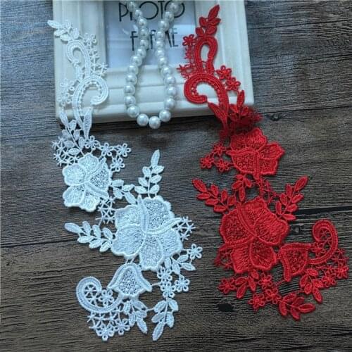 4pcs=2pairs/lot ) DIY Material Colors Polyester Embroidery Lace Applique Wedding Lace patch