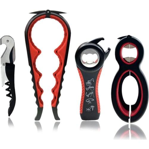 4pcs/set Multifunctional Can Opener Four-piece Household Non-slip Bottle Opener Labor-saving Beer Can Opener Kitchen Tools