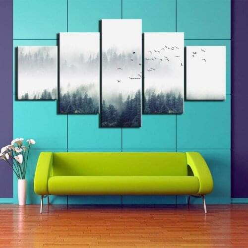 5 Pieces Mountain Scenery Wall Posters Paintings Decorative Canvas Prints Decor Pictures For Living Room Home Decoration