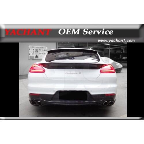 Car-Styling FRP Fiber Glass Rear Bumper Lip Fit For 2014-2016 Panamera 970.2 Rear Diffuser Lip