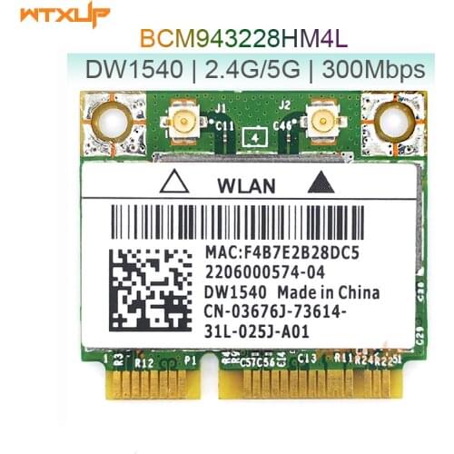Broadcom BCM943228HM4L DW1540 BCM943228 Half Mini PCI Express Wireless Adapter Dual Band 802.11a/b/g/n Wlan WIFI Card