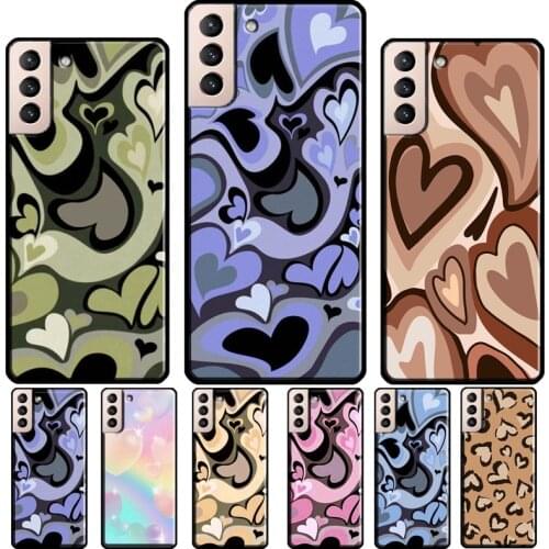 Purple Heart Swirl Aesthetic Soft Cover For Samsung Galaxy S20 FE S8 S9 S10 Plus Note 10 Note 20 S21 Ultra Phone Case