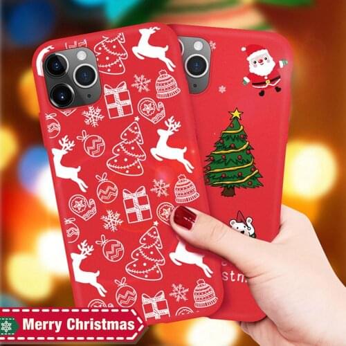 Cute Christmas Cartoon Case For iPhone 11/11 Pro/11 Pro Max Christmas Deer Snowman Silicone Shockproof Back Cover TPU Phone Case