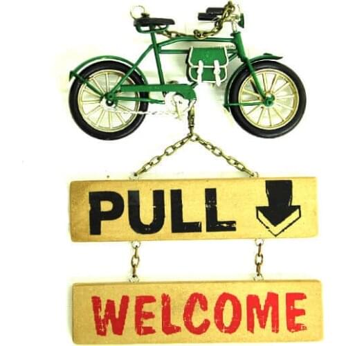 Decorative Metal Door Lettering Green Bicycle - Cafe, Restaurant, Hotel - Graffiti - Gift, Trinket, vintage Quality Metal