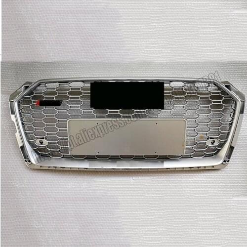 For Audi A5 S5 S-Line 2017 17 2018 18 2019 19 2020 20 RS5 Style Grill Grille Silver Trim Chrome Rings