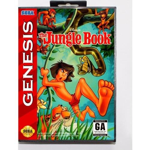 Jungle Book Game Cartridge 16 bit MD Game Card With Retail Box For Sega Mega Drive For Genesis