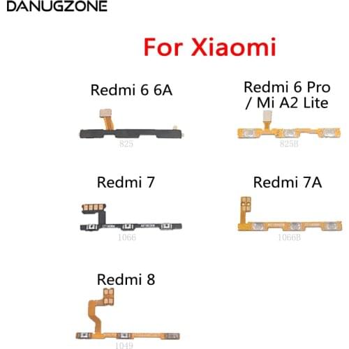 Power Button Switch Volume Button Mute On / Off Key Flex Cable For Xiaomi Redmi 8 7 7A 6A 6 Pro / Mi A2 Lite