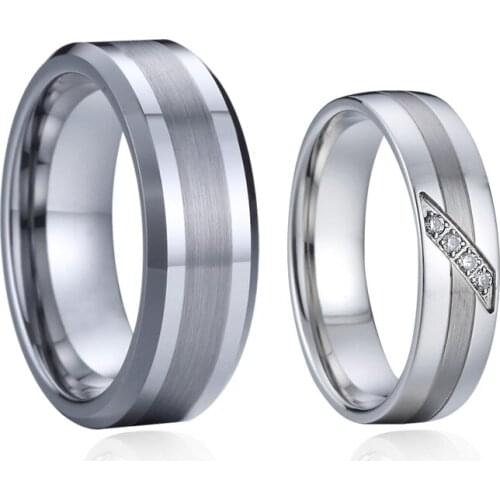 8mm Tungsten carbide Ring mens jewelry 6mm 316L Surgical Steel wedding rings for women Lover Couple Anniversary Marriage Gift