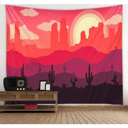 Beautiful landscape tapestry wall hanging beach towel sunset mountain dormitory decoration living room wall background tapestry