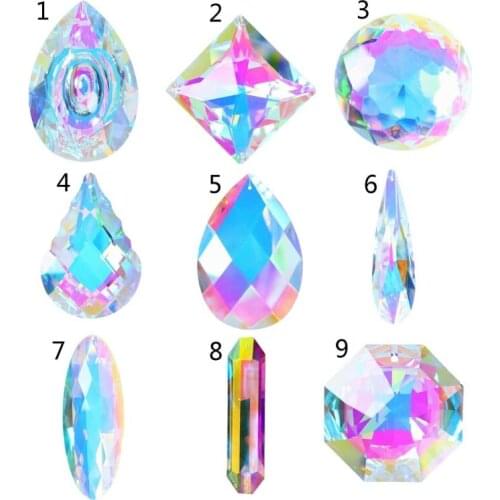 Colorful Crystal Chandelier Drops Pendants Prisms Hanging Glass Prisms Suncatcher Home Car Decor