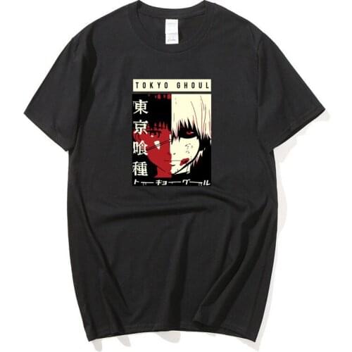 Summer Japanese Tokyo Ghoul anime Men And Women Harajuku T Shirt Kaneki Ken Print Couple T-Shirts Hip Hop Tee Tops