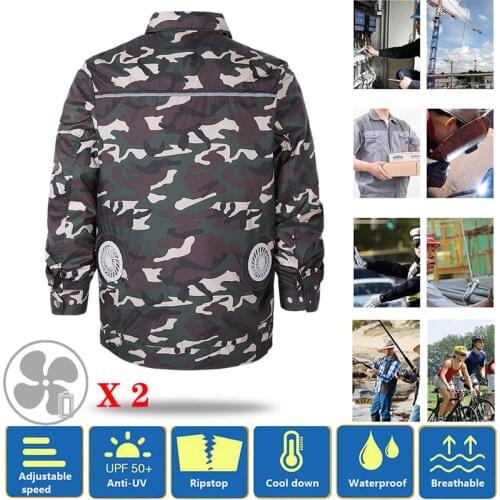 Summer Hiking Vest With Smart Fan Fast Cooling Coat Fishing Cycling Anti-UV Jacke Outdoors High Temperature Work Top