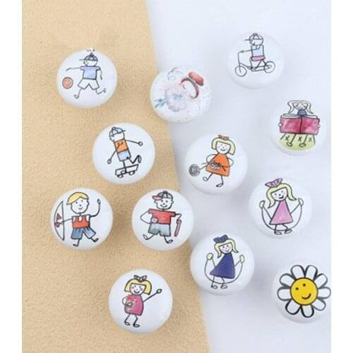 Furniture Handles Children Bedroom Drawer Computer Desk Bookcase Cupboard Handle Ceramic Color Green Knob Without Any Pulls