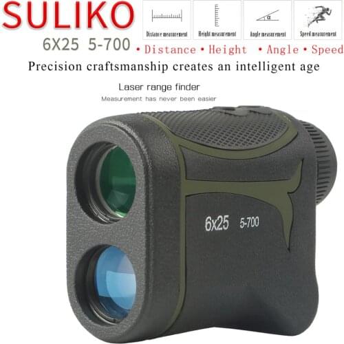 WULIKO 700m Multifunction 6x25 Laser Range Finder Telescope for Hunting Distance Angle Height Speed Rangefinder