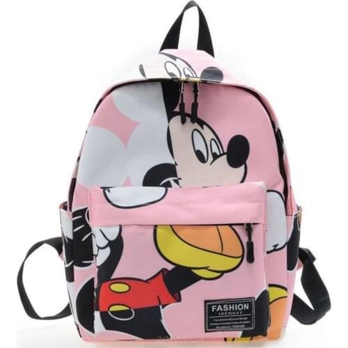 Fashion Women Backpack Cute Nylon Student Schoolbag Mickey Mouse Ladies Large Capacity Laptop Bagpack Girl Bookbag Mochila