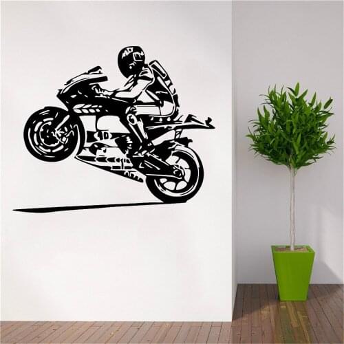 Motorcycle Wall Sticker For Living Room Bedroom Kids Room Art Vinyl Wall Stickers Home Decoration Mural Revocable ov713