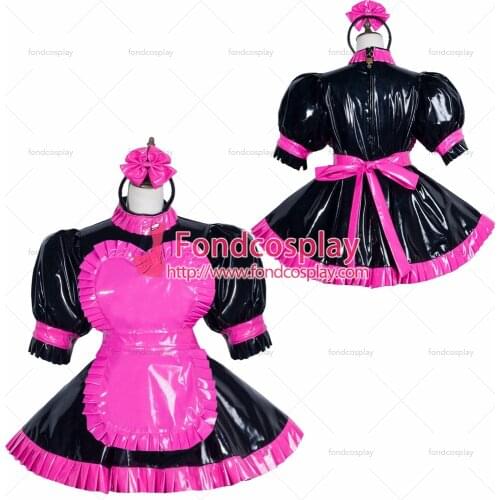 Sissy maid pvc dress lockable Uniform cosplay costume Tailor-made[G3751]