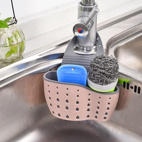 TPR Rubber Kitchen Sink Filter Drain Basket Storage Place Small Objects Supplies Hanging Basket Scouring Pad Sponge Soap Swing