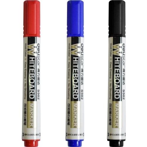 10PCS DELIS 502 Whiteboard Pen Water-based Pen Erasable Display Board Writing Pen