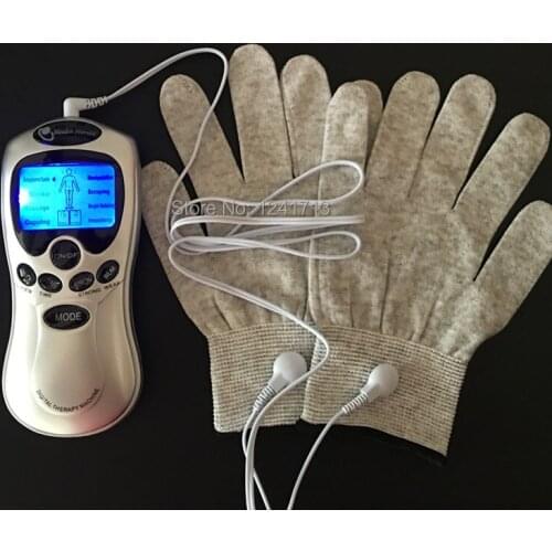 Hand Pain Relief Massager Therapy Massage Electric Digital Massager With Fiber Electrode Massage Gloves