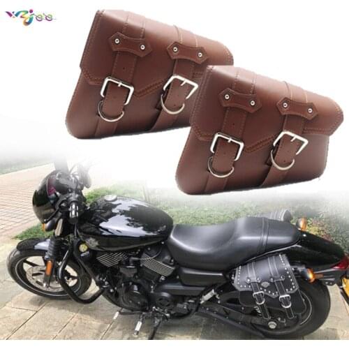 Faux Leather Saddlebags Saddle Bags Tool Luggage Side Bag For Sportster XL 883 1200 Motorcycle