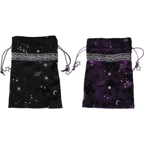 Tarot Card Bag Plush with Drawstring, Storage Bag for Jewelry Organizer