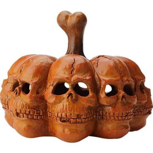 Skeleton Head Pumpkin LED Lights Creative Halloween Decorative Desktop Light Festival Atmosphere Ornament Handheld Lamp