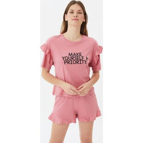 Trendyol Tagline Knitted Pajamas Set THMSS21PT1051