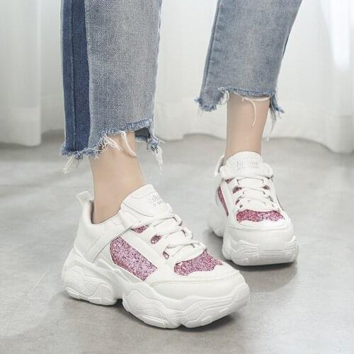 2019 New Designer Sneakers Women Platform Casual Shoes Fashion Sneakers Platform Femme Casual Chunky Shoes scarpe donna X14-08