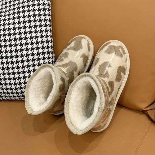 2021 Winter Snow Boots Women Boots Plush Warm Shoes Platform Boot Women Transparent Waterproof Fur Round Toe Woman Booties