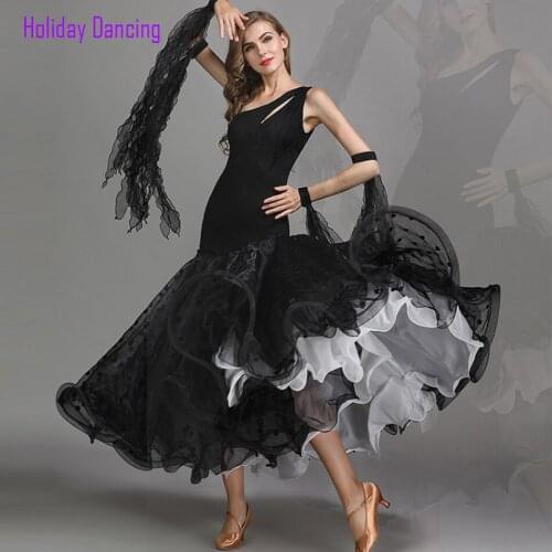 2021 New MY784 Yarn Puffy Design Latin Dance Dress Women Performance Bare Back Modern Dance Dress Latino Dancewear