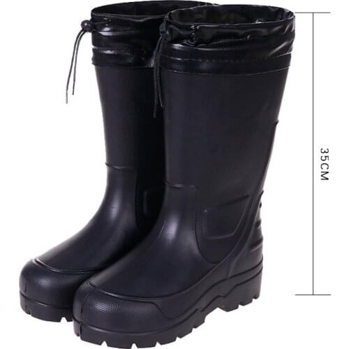 Winter warm light kitchen work water boots mens high - tube rain boots EVA acid - alkali - resistant oil women rain shoes 39-47