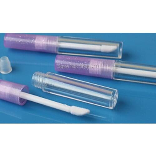 1.3ml Clear Empty Plastic Lip Gloss Bottle, DIY Round Classic Liquid Lipstick Package, Small Lipgloss Sample Tube F401