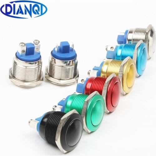 19mm Aluminum oxide press button switch domed/spherical head 1NO Momentary Car waterproof auto reset Push Button Switch 19QYQX.F